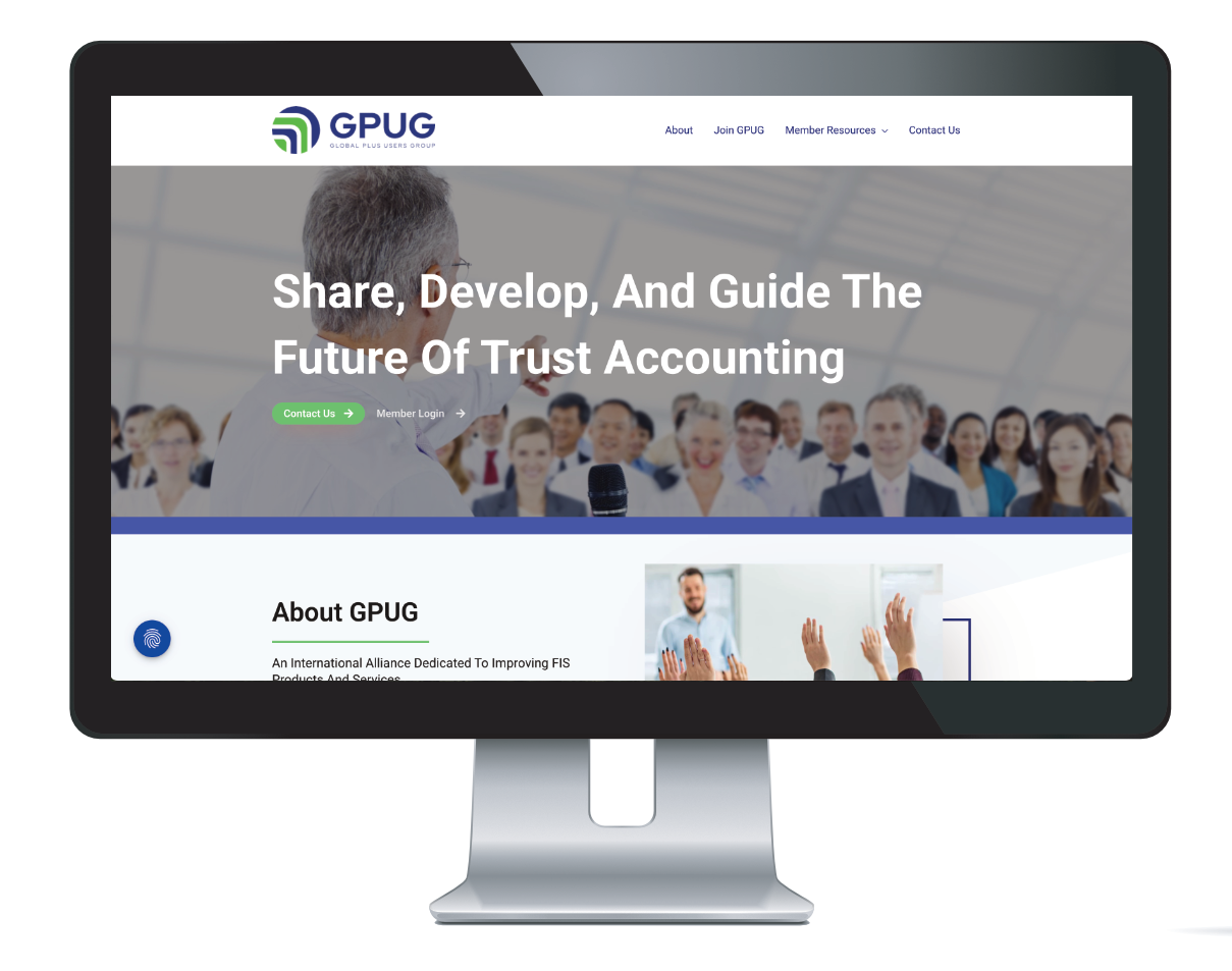 Desktop homepage image of one of Raven Rock Agency's financial clients, GPUG.